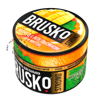 Бестабачная смесь Brusko Strong - Манго с апельсином и мятой