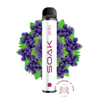 Одноразовая электронная сигарета SOAK X ZERO - Виноград Изабелла (Isabella Grapes)